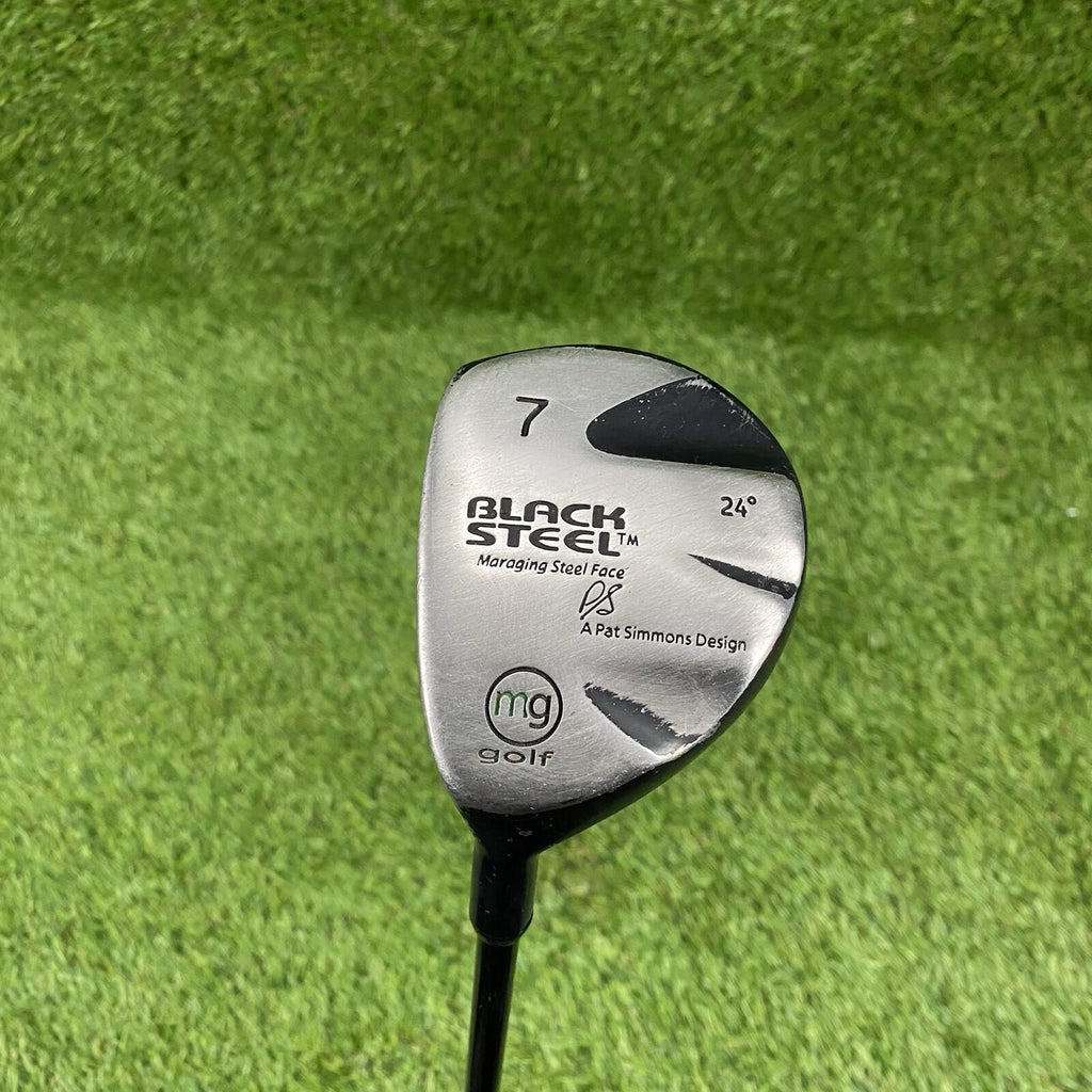 Left Handed MG Golf Black Steel Fairway 7 Wood 24° ⛳️ CX-60 Senior Flex Graphite