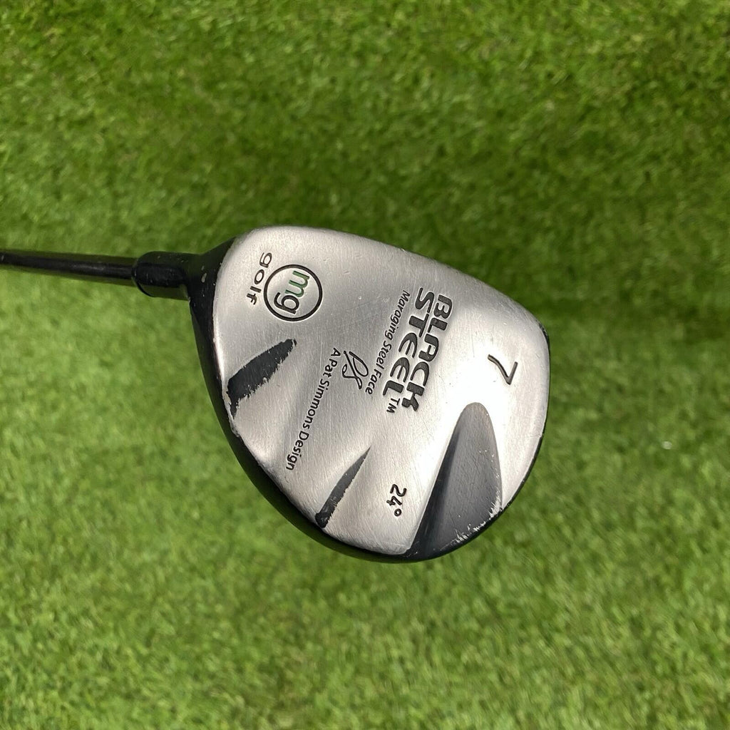 Left Handed MG Golf Black Steel Fairway 7 Wood 24° ⛳️ CX-60 Senior Flex Graphite