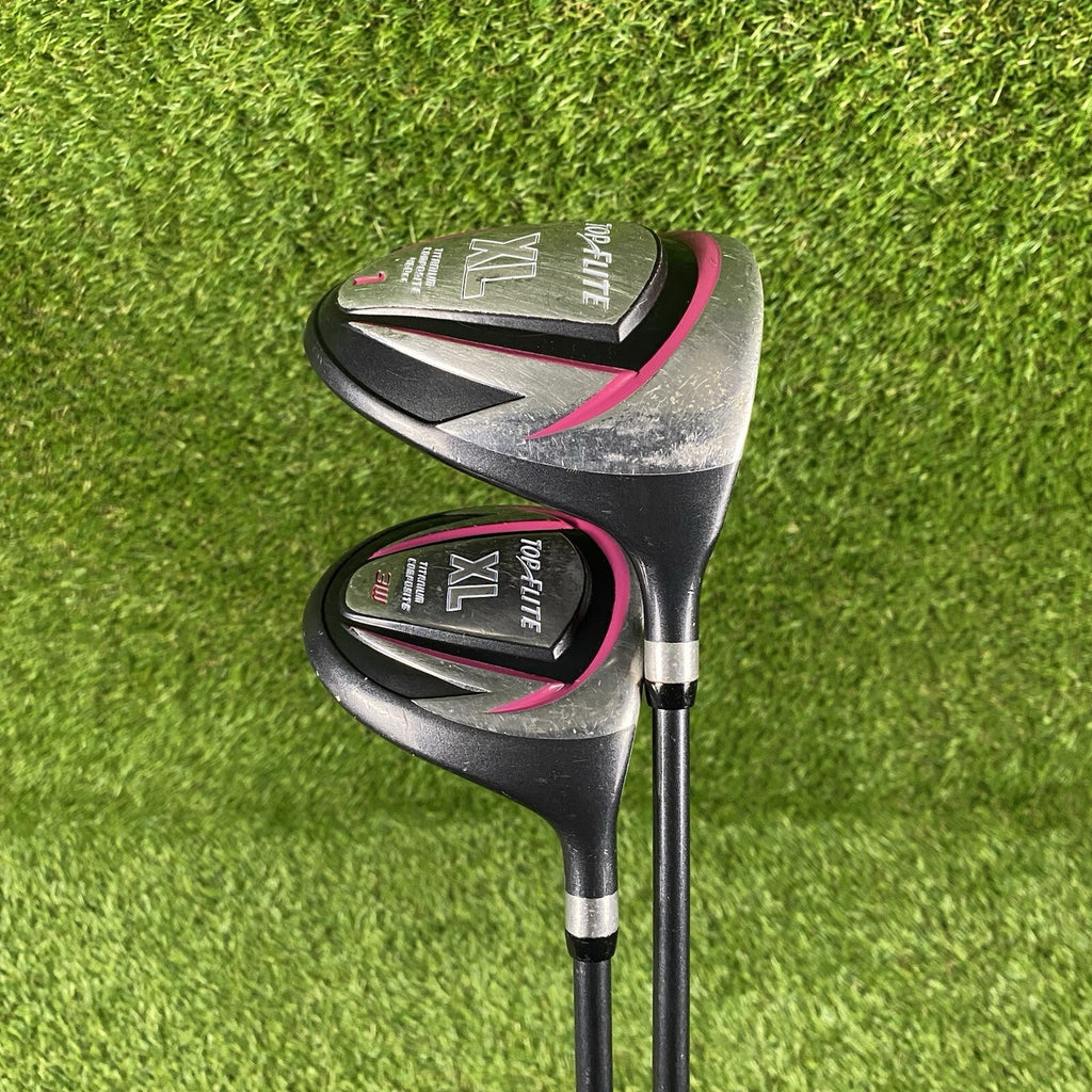 Top Flite Pink XL Titanium Composite Driver And 3 Wood ⛳️ Ladies Flex Shaft RH