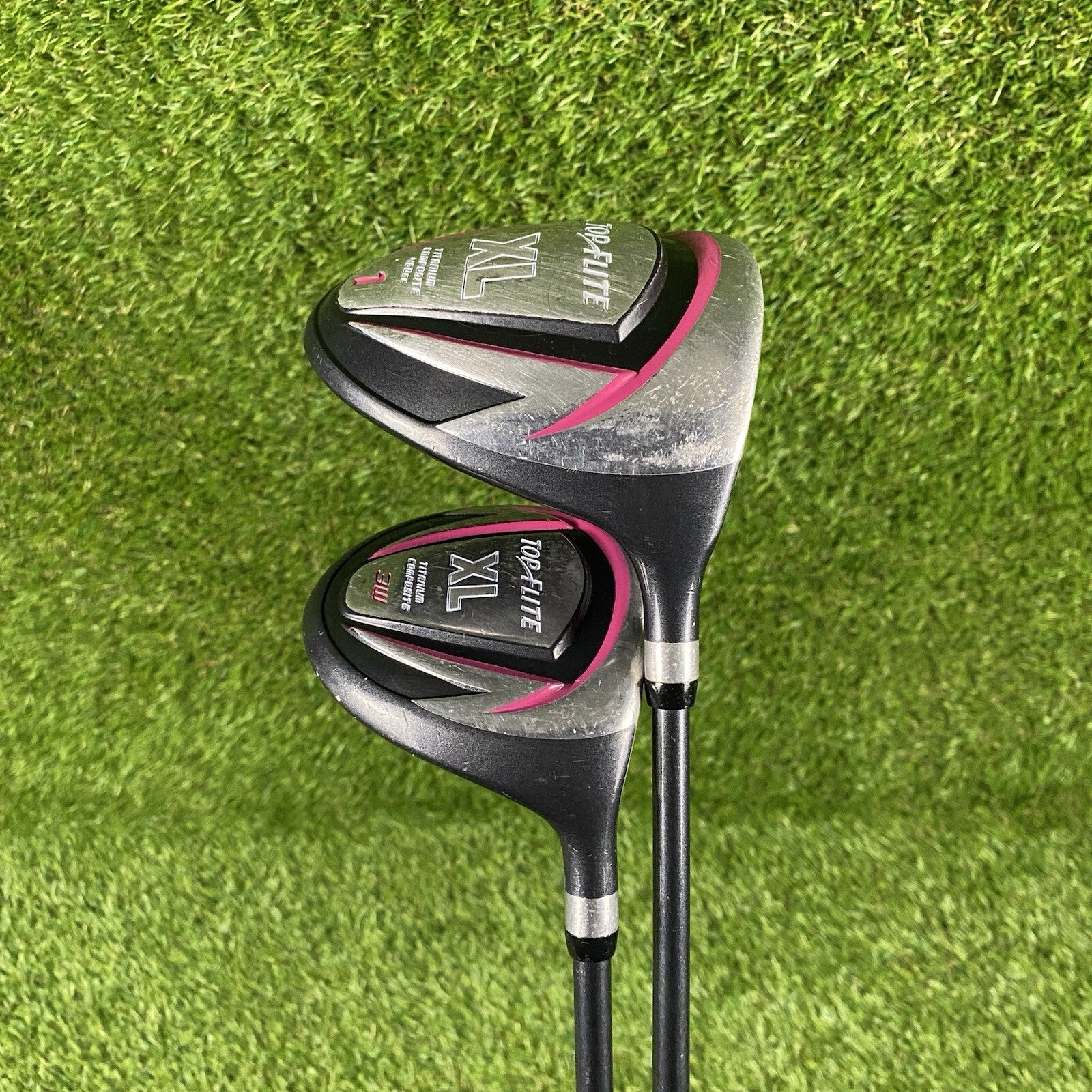 Top Flite Pink XL Titanium Composite Driver And 3 Wood ⛳️ Ladies Flex Shaft RH
