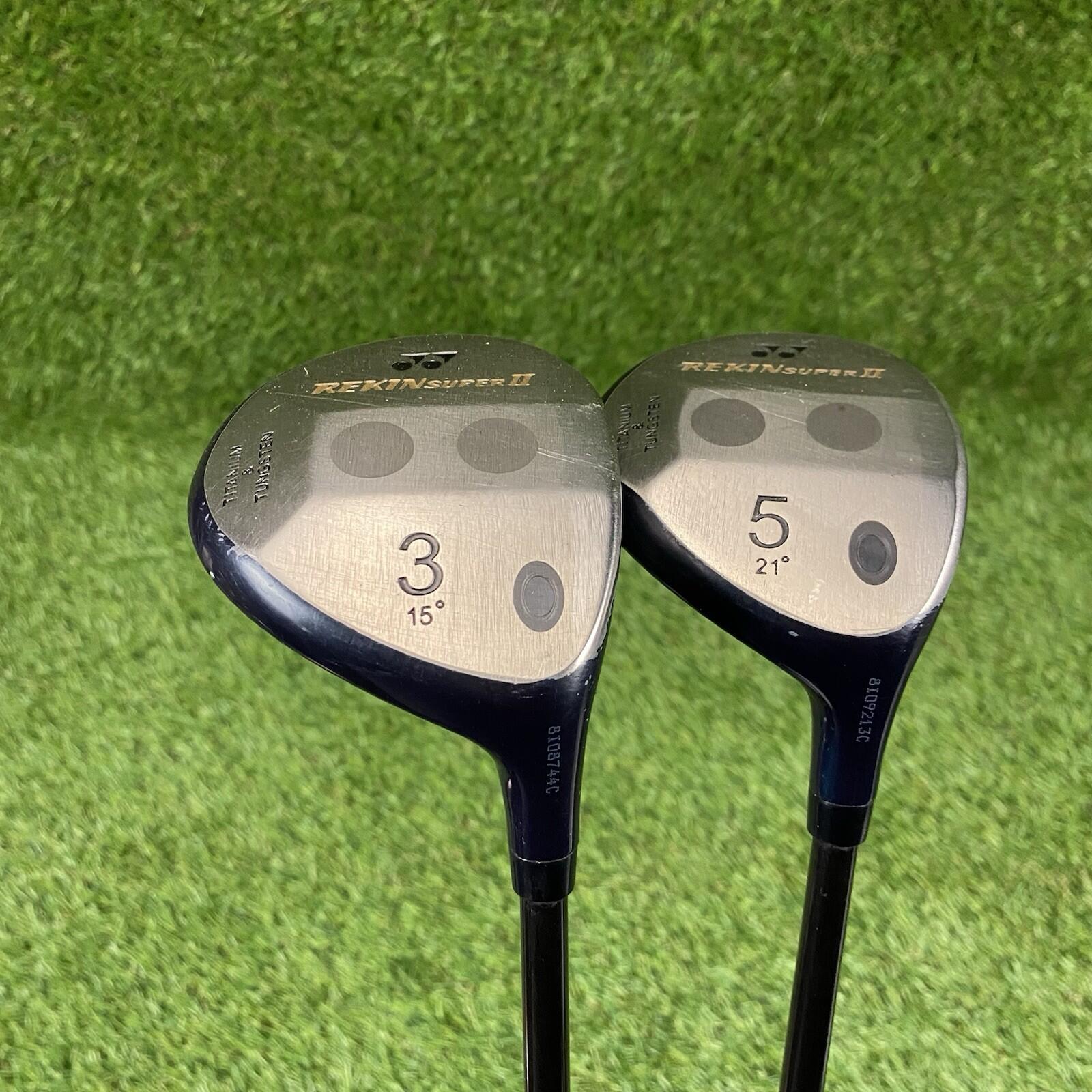 Yonex Rekin Super 2 Fairway 3 And 5 Woods Set ⛳️ BGS 5100 R Graphite Shafts RH