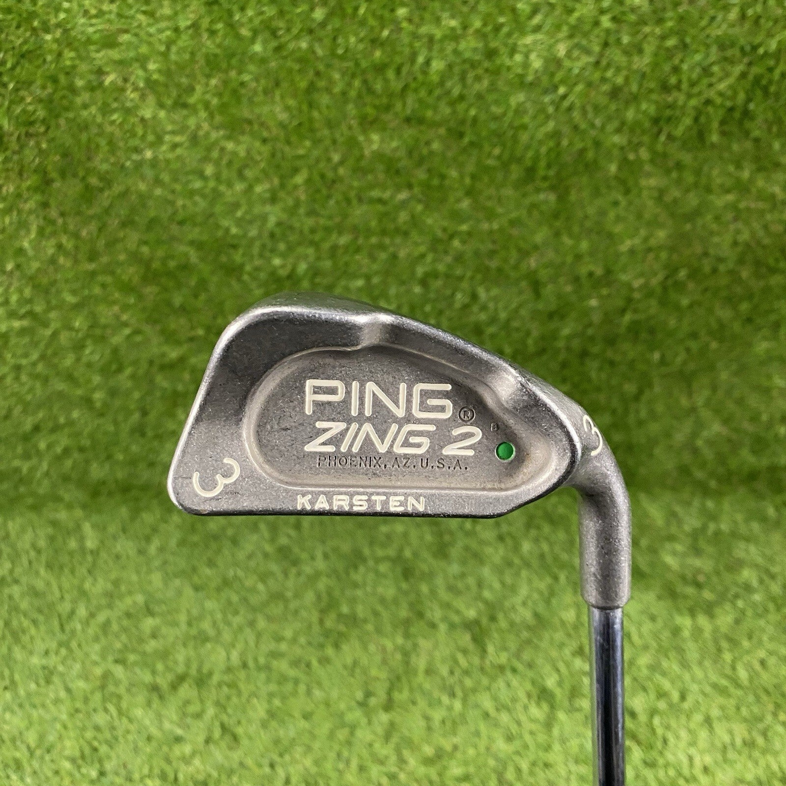 Ping Zing 2 Single 3 Iron Green Dot 2° Upright ⛳️ Karsten JZ Stiff Flex Steel RH