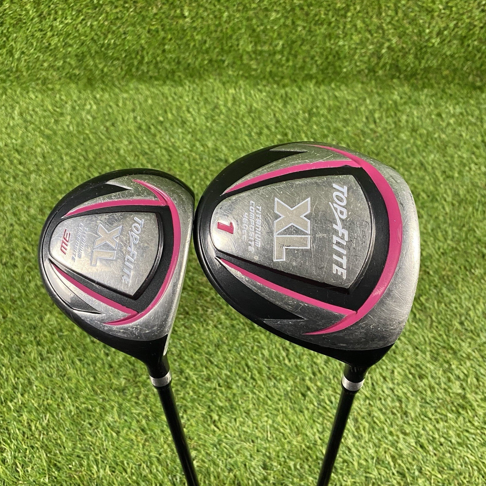 Top Flite Pink XL Titanium Composite Driver And 3 Wood ⛳️ Ladies Flex Shaft RH