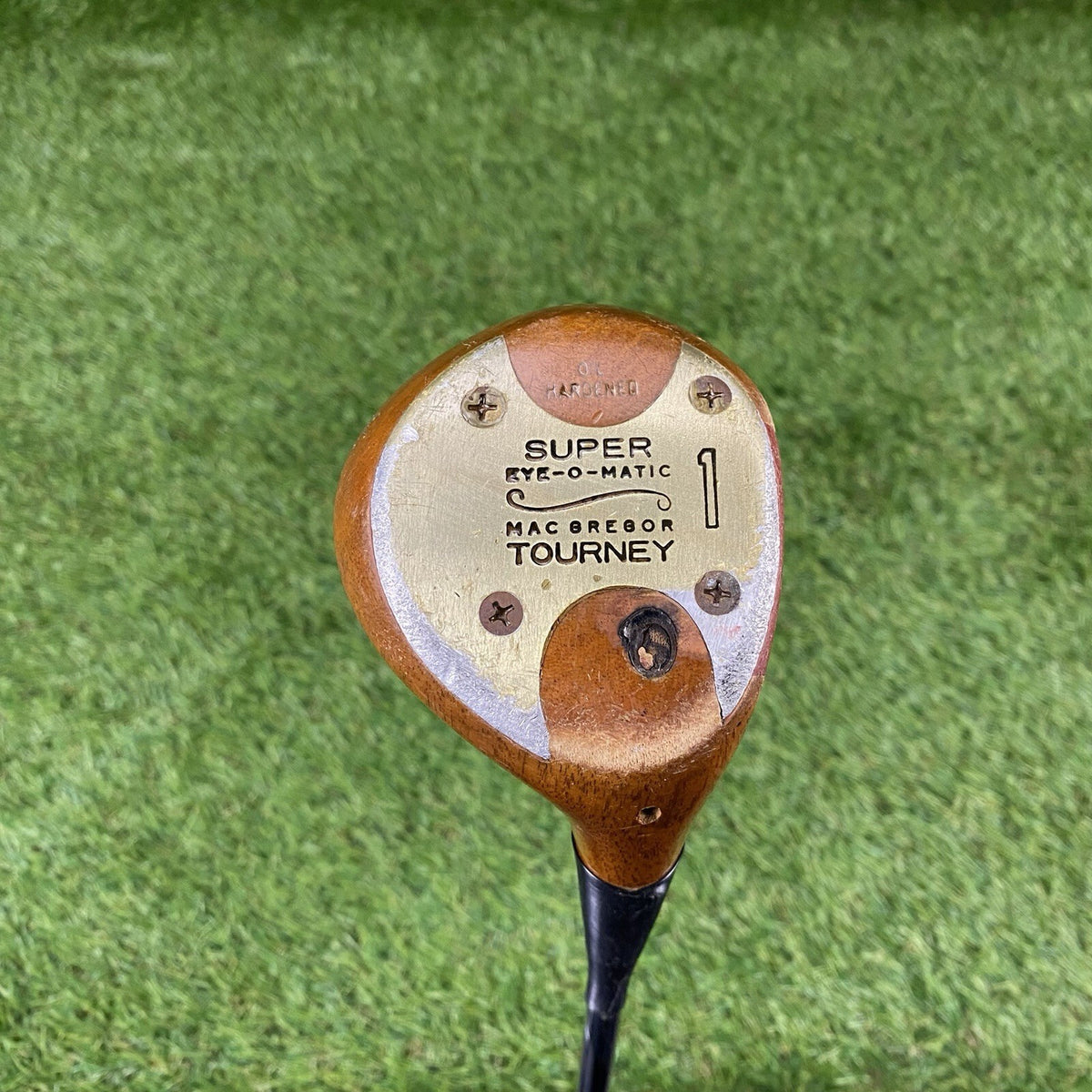 MacGregor Tourney 1 Wood Super Eye-O-Matic Persimmon Driver KeyHole ⛳️ Steel RH