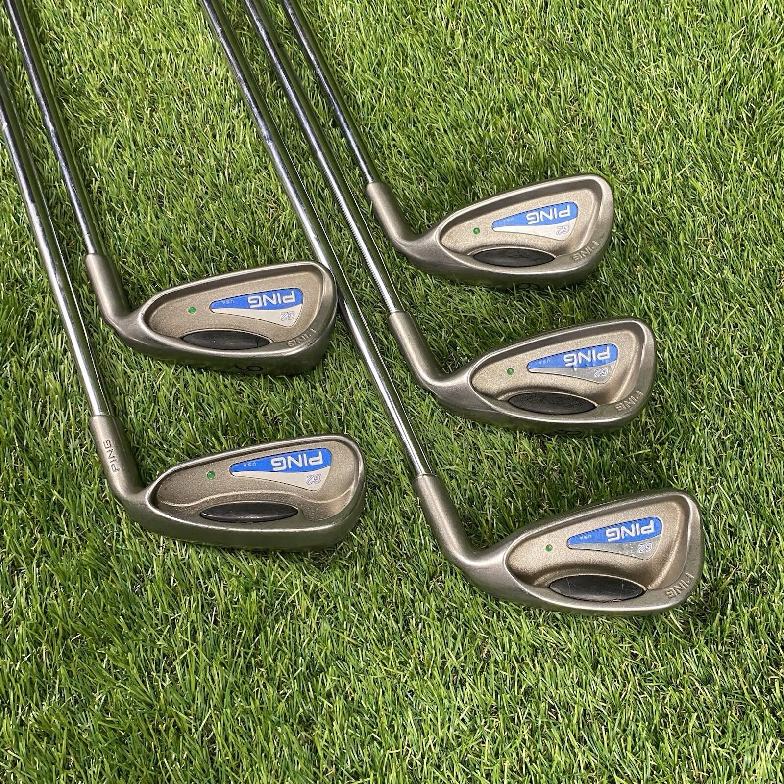 Ping G2 Green Dot Irons Set HL 5-9 Irons ⛳️ True Temper Regular Steel Shafts RH