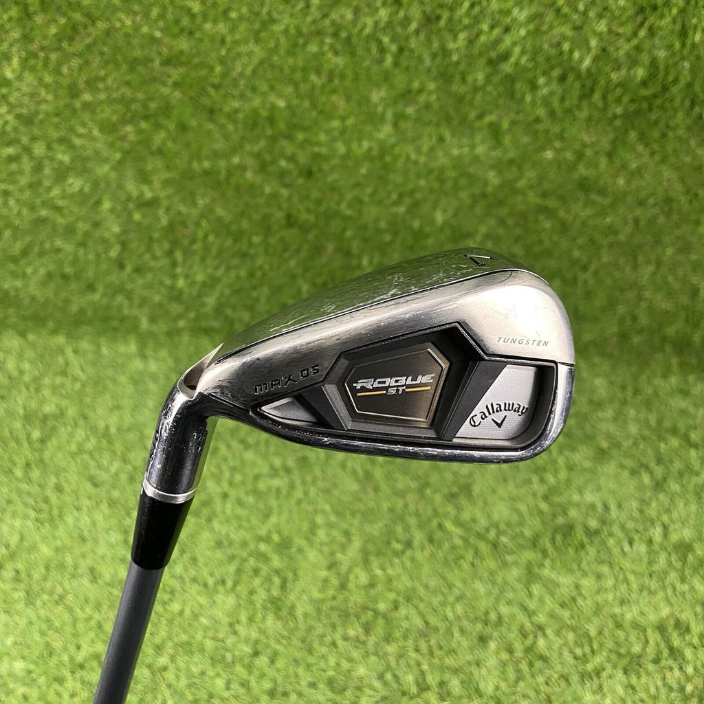 Callaway Rogue ST Max OS 7 Iron Demo ⛳️ HZRDUS Silver Regular Flex Shaft RH